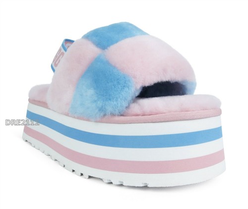 UGG Disco Checker Slide Blue Pink Pride 