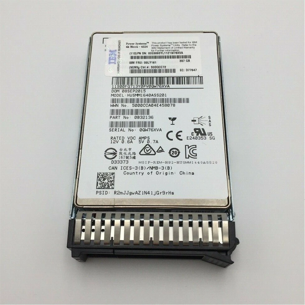 IBM 387GB SFF-3 SSD 4K 00LY161 00E8693 59E9 8284-ES0U ESOU | eBay