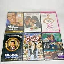 Lot of 6 New Sealed DVDs Movies Crazy Stupid Love Grease 27 Dresses Wedding Date