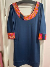 Tracy Negoshian Dress Womens Navy Blue Shift Pullover XS Extra Small 34 Bust