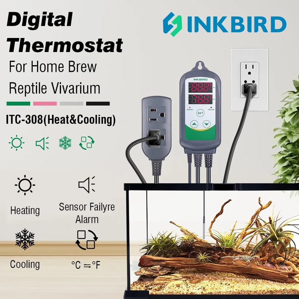 Inkbird ITC-308 Thermostat Heating Cooling IBS-TH2 Plus Hygrometer Thermometer - Image 2 of 4