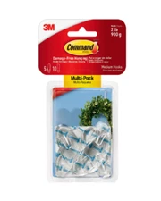 Command Medium Sized Decorative Hooks Clear 5 Hooks 10 strips