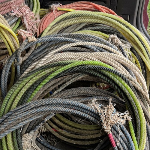 Used Lariat Ropes 1-Used lariat western cowboy rope decor team rope lasso rodeo FREE ...