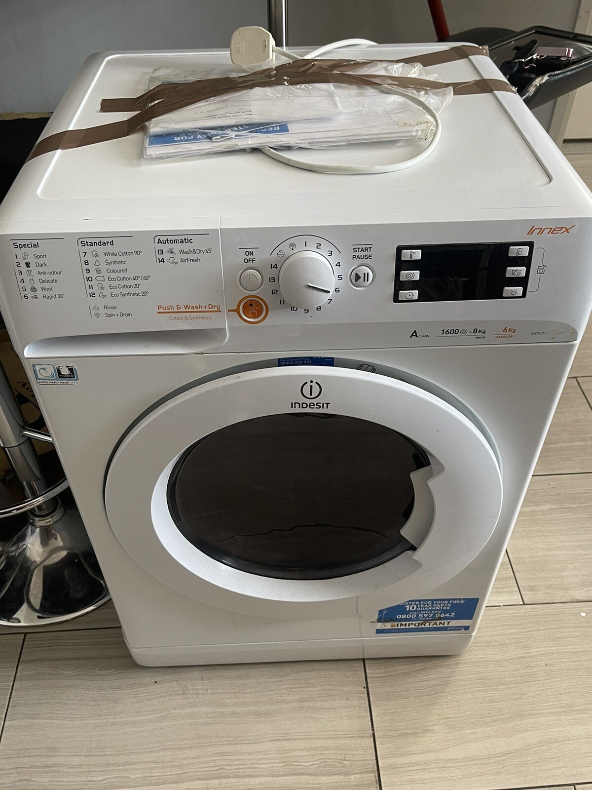 Indesit washer dryer Washing Machine 8kg 1600 Spin. eBay