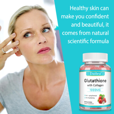 Glutathione + Collagen 60 Gummies, antioxidant detoxification, anti-aging