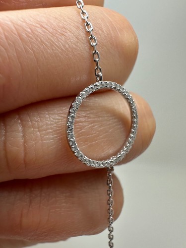 18CT WHITE GOLD DIAMONDS CIRCLE OF LIFE BRACELET 0.15CT GG534 - Picture 13 of 17
