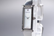USA Ship TAX in [Exc+5] Gucci 1500L Woman's White Dial 1P Diamond Watch JAPAN#10