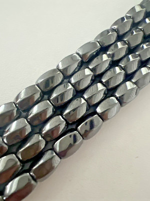MAGNETIC HEMATITE JEWELRY BRACELET BEADS HIGH POWER 6 SIDED TWISTS 6x8MM HP3