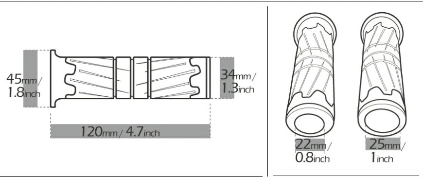 Manillar moto empuñaduras negro y rojo ajuste universal 7/8" 22mm 1" 25mm Foto 2 de 4
