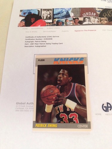 Patrick Ewing VINTAGE HANDSIGNIERT AUF KARTE FULL SIGNATURE 1987 Fleer GA COA RARE - Bild 7 von 7