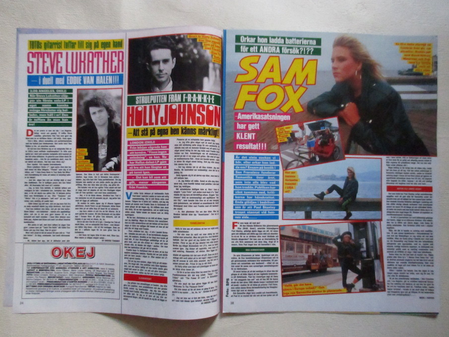 Sanne Salomonsen Mats Ronander Richard Marx Samantha Fox clippings Sweden 1980s eBay