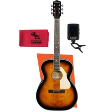 Silvertone Model 600 Orchestra Acoustic Guitar Vintage Sunburst W/ Tuner & Cloth