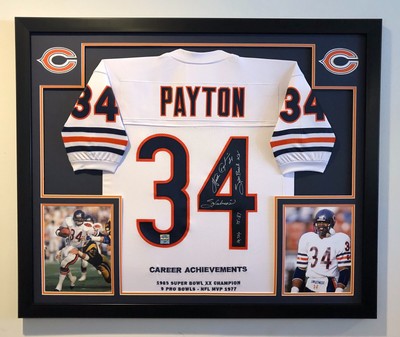 walter payton framed jersey