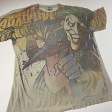 Camiseta 2009 The JOKER DC Comics Ha Ha con estampado total para hombre grande delgada desgastada