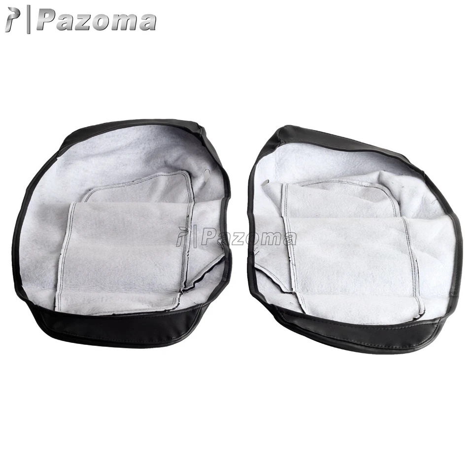 Cubiertas de tapa de bolsa de sillín de motocicleta de cuero impermeable para Harley Touring Road King Foto 3 de 4