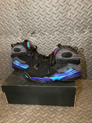 Jordan 8s Aqua's, size 8, black, blue 