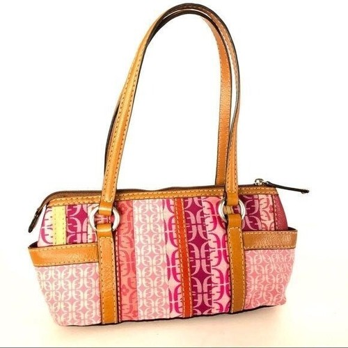 Fossils Pink Signature Fabric Leather Bag Women's - Picture 1 of 8