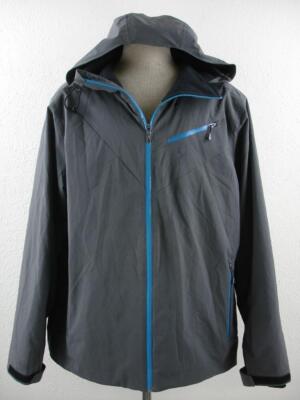 Men's XL Spyder Fanatic Ski Winter Ski Snowboard Jacket Gray Hooded Waterproof