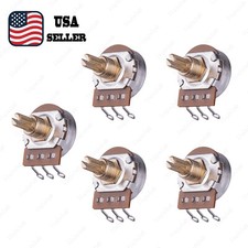 Set of 5 Electric Guitar Potentiometer A500K Brass 24Split Fine 15mm Short Shaft