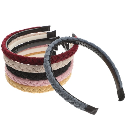 6 Pcs Plaited Yellow Headbands Women Girl Hair Ties Braided Twist Miss