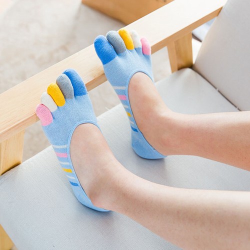 Hosiery Cotton Socks Color Boat Socks 5 Toe Socks Invisible Five-finger Socks - Picture 13 of 18