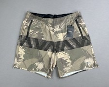 RVCA MENS YOGGER STRETCH SHORTS 17" KHAKI CAMO SZ M