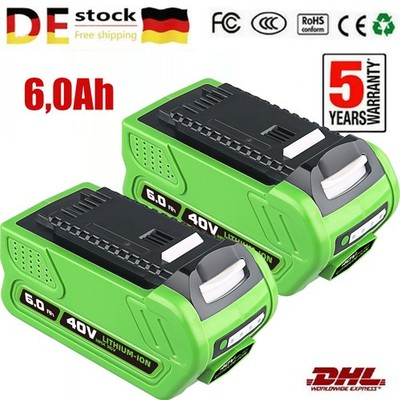 2PACKS 6,0 Ah 40 V G-MAX Lithium-Ionen-Akku für 29462, 29472, 29717, 29727