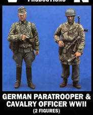 1/35 WWII German Paratrooper & Cavalry Officer Resin Figures 2 Soldier Model Kit