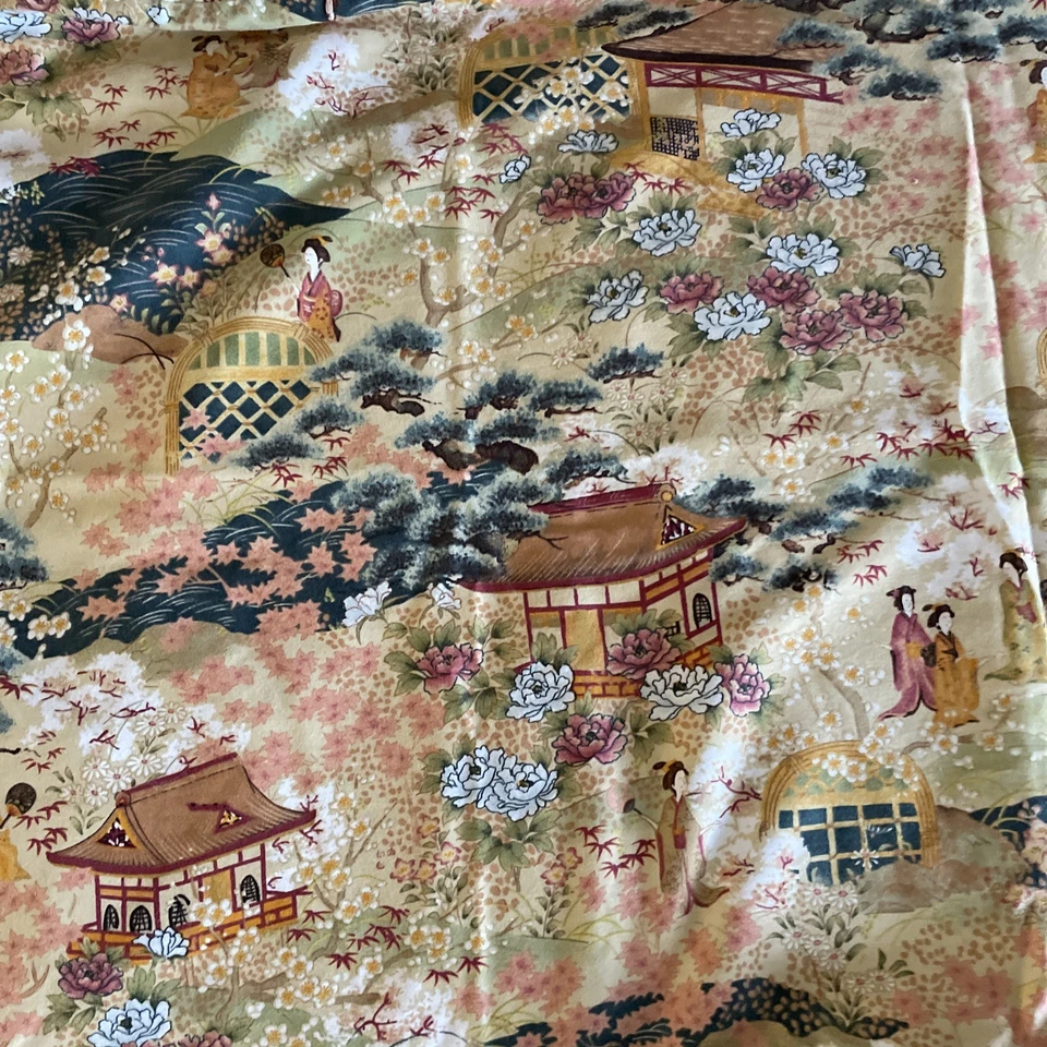 2 fronhas Cuddledown padrão/rainha asiática gueixa 100% algodão - Imagem 2 de 4