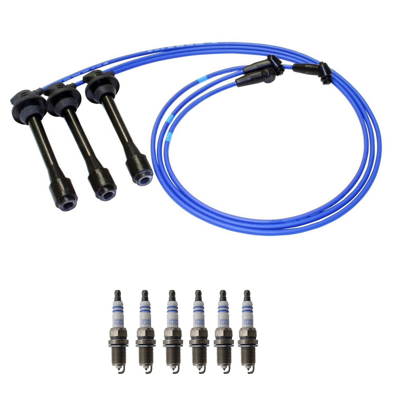 NGK Wire Set & Bosch 6 Double Platinum Spark Plugs Kit for Toyota Sienna 3.0 V6