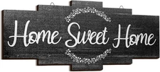 Jetec Home Sweet Sign, Rustic Wood Room Wall Decor, Farmhouse Black 