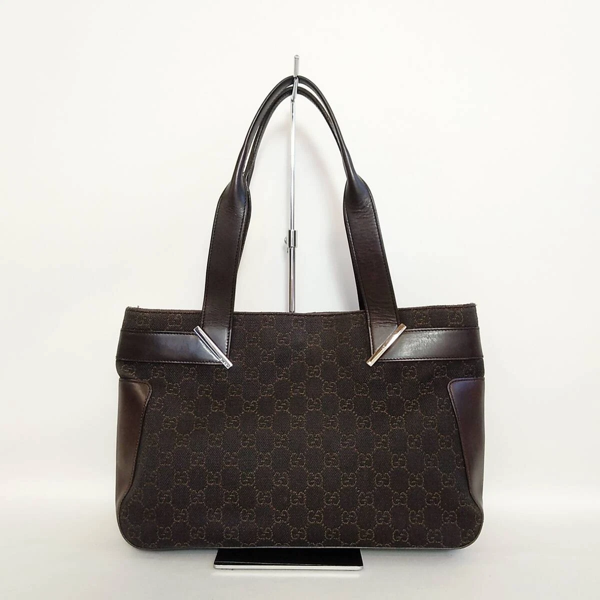 Sac fourre tout en toile 611B391 Beauty Gucci GG marron foncé