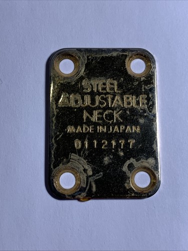 1970s Univox Guitar Neck Plate Japan GOLD Relic MIJ Vintage Part - Picture 8 of 10