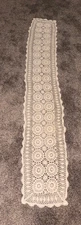 doily table runner 80x13, ivory 100% cotton 