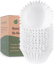 Caperci Heavy Duty Jumbo Cupcake Muffin Liners for Baking - 100Pcs Grease-Resist