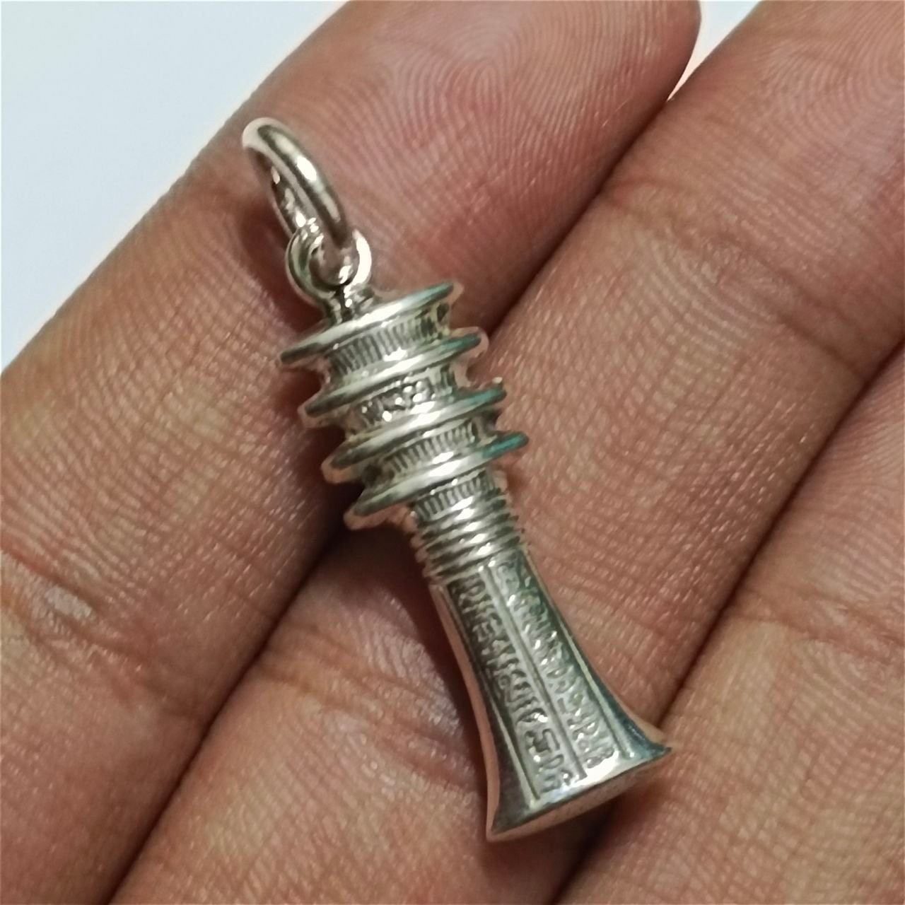 Sterling 925 Silver Egyptian Djed Pillar Pendant Ancient Handmade Jewelry