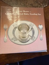 Silver Plated Bears 4-Piece Baby Feeding Set 1987