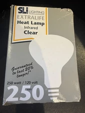 EXTRALIFE Heat Lamp Infrared Clear 250 Watt, 120 Volt, Sli Lighting New Old Stk