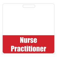 Nurse Practitioner Badge Buddy Red - Horizontal Heavy Duty Badge Tags for NP'
