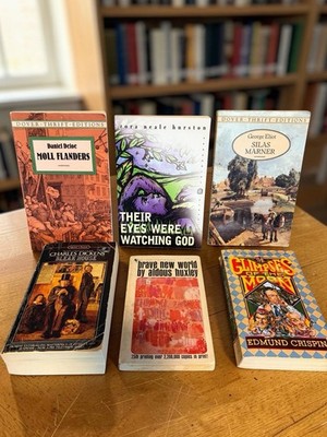 Classic Literature Book Lot 6 Books Dickens Eliot Huxley Hurston Defoe Crispin