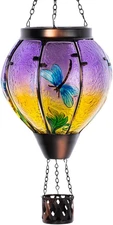 Birthday Christmas Gifts for Women Wife Mom, Dragonfly Hot Air Balloon Solar Lan