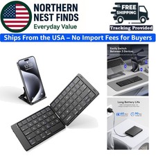Foldable Bluetooth Keyboard, Full-Size Portable Wireless Travel Keyboard