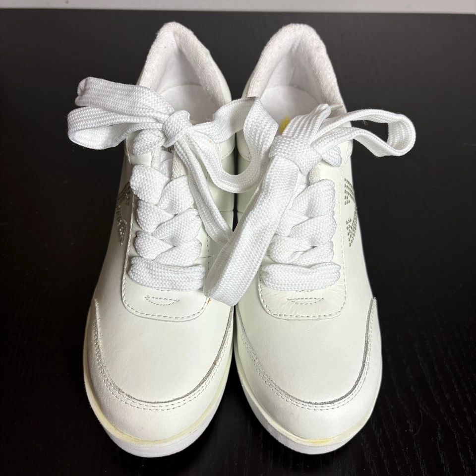 Zapatillas de cuña vintage Y2K VOLÁTILES para mujer talla 7,5 cuero blanco LEER Foto 4 de 4