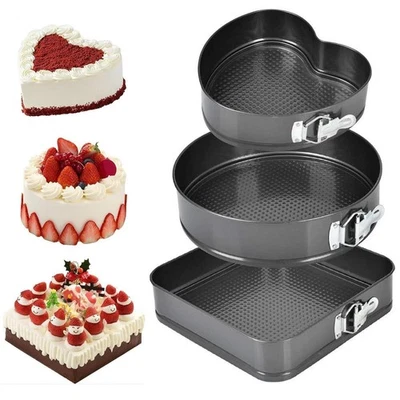 3-Teiliges Rundes Kuchenform Set Backformen Für Geburtstags- Und Hochzeitstorten - Bild 1 von 4