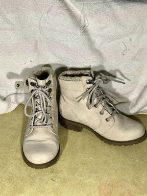 Wonder Nation Girls Off White Lace And Zip Up Boots Size 1