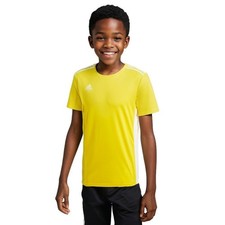 adidas Entrada 18 Youth / Kids Soccer Jersey Yellow Unisex Short Sleeve T Shirt