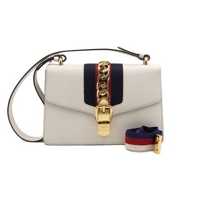 Gucci Sylvie kleine Tragetasche und Umhängetasche in weiß 421882 152888893