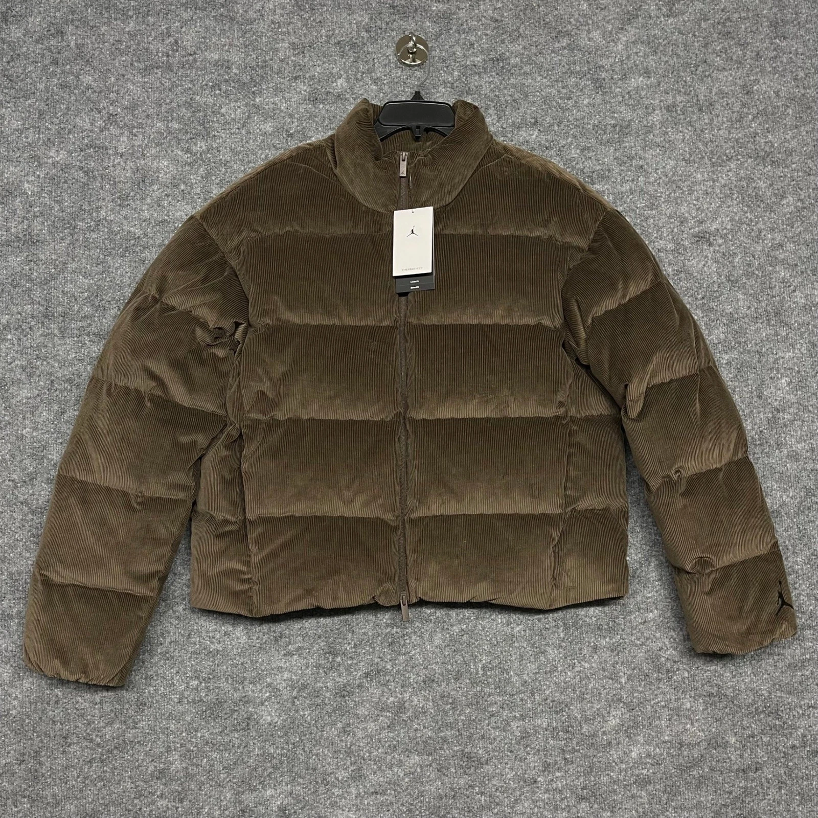 Jordan Flight Puffer Jacket Mens XL Baroque Brown Corduroy Duck Down Loose Fit image 1