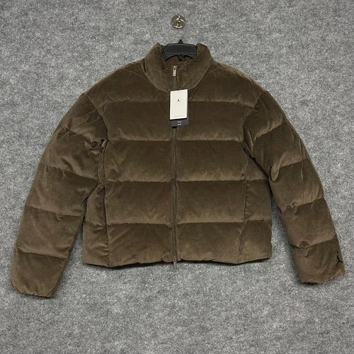 Jordan Flight Puffer Jacket Mens XL Baroque Brown Corduroy Duck Down Loose Fit video thumbnail