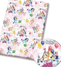 Bluey Bingo birthday character polyCotton Fabric Half Yard 18  x 55   11373